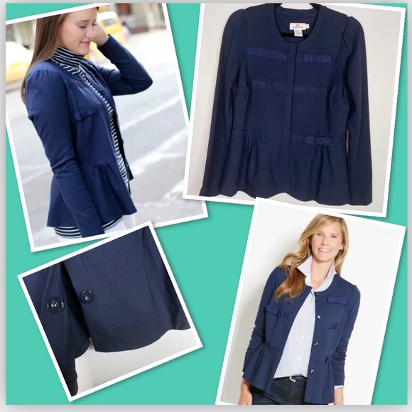 Vineyard Vines Navy Grosgrain bow Ponte jacket (EUC) - Picture 9 of 12
